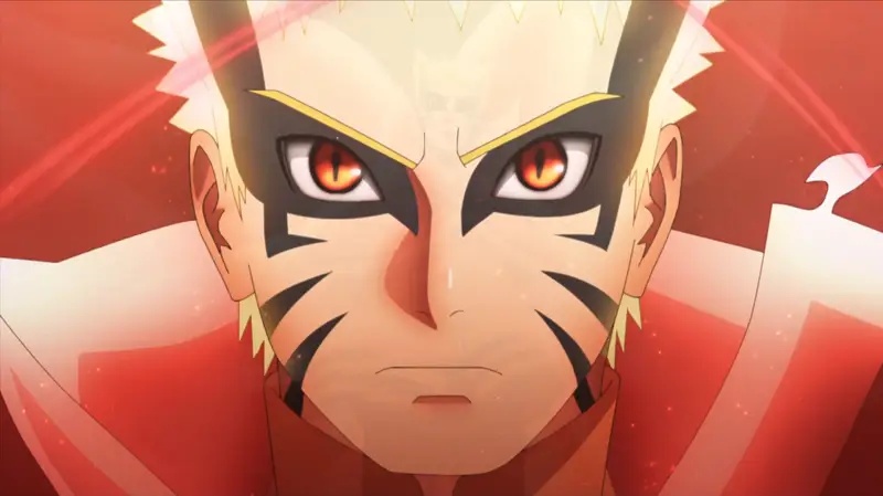Wajah depan Naruto dengan Baryon Mode. Dok. Pierrot